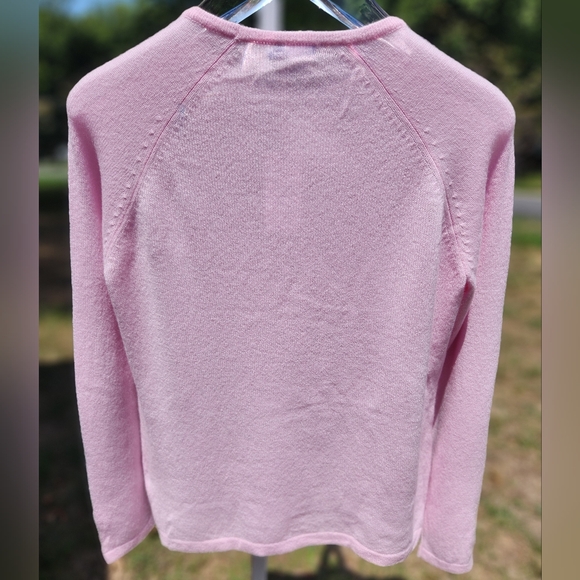 J. McLaughlin Jamey 100%Cashmere Light Pink Sweater- Womens Size Large - Picture 4 of 9